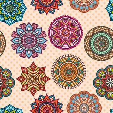 etnik çiçek seamless modeli