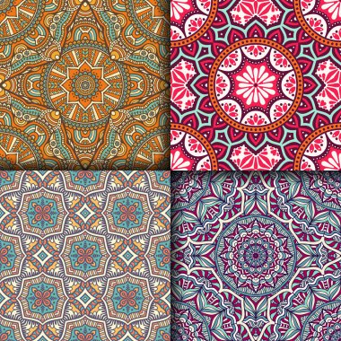 etnik çiçek seamless modeli