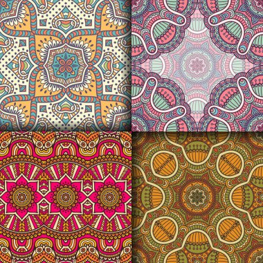 etnik çiçek seamless modeli