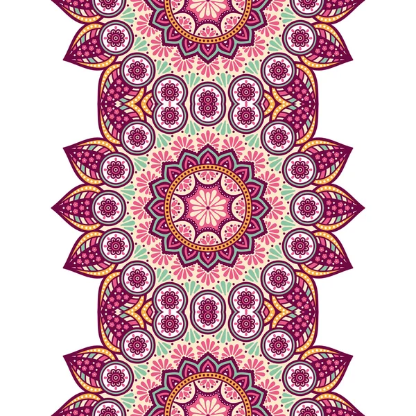 Patrón sin costura floral étnico — Vector de stock