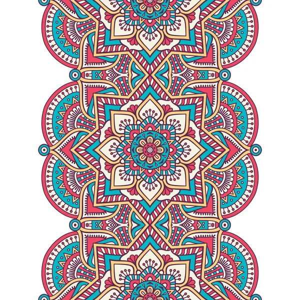 Ethnique floral motif sans couture — Image vectorielle