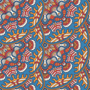 etnik çiçek seamless modeli