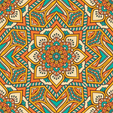 etnik çiçek seamless modeli