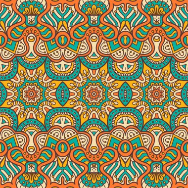 etnik çiçek seamless modeli