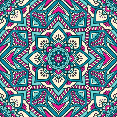 etnik çiçek seamless modeli
