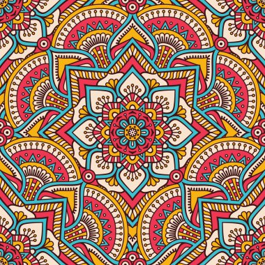 etnik çiçek seamless modeli