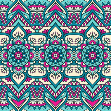 etnik çiçek seamless modeli