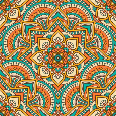 etnik çiçek seamless modeli