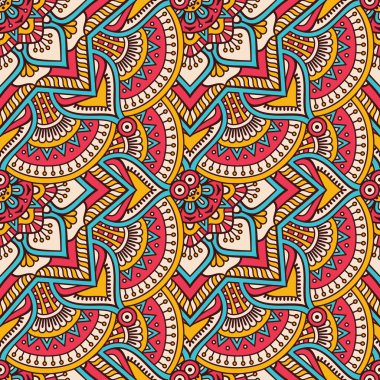 etnik çiçek seamless modeli