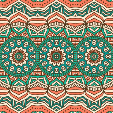 etnik çiçek seamless modeli