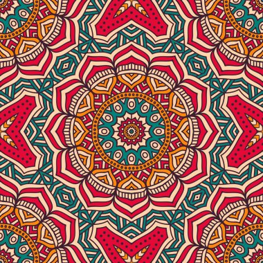 etnik çiçek seamless modeli