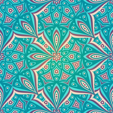 etnik çiçek seamless modeli