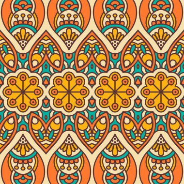 etnik çiçek seamless modeli