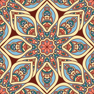 etnik çiçek seamless modeli