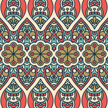 etnik çiçek seamless modeli