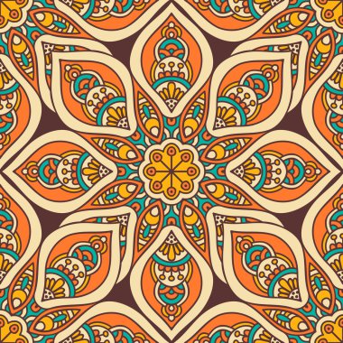 etnik çiçek seamless modeli