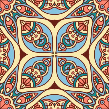 etnik çiçek seamless modeli