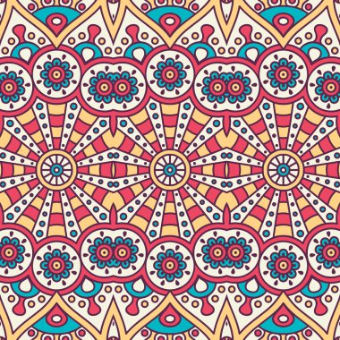 etnik çiçek seamless modeli