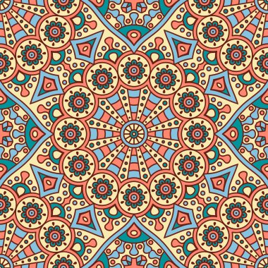 etnik çiçek seamless modeli
