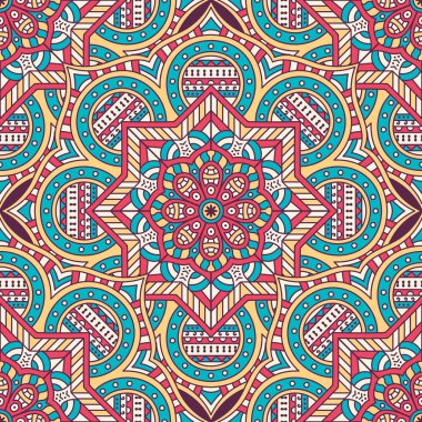 etnik çiçek seamless modeli