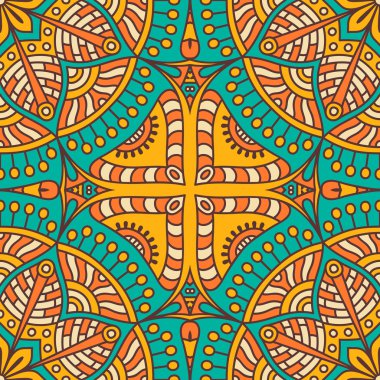 etnik çiçek seamless modeli