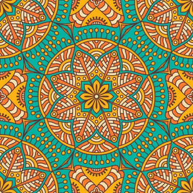 etnik çiçek seamless modeli