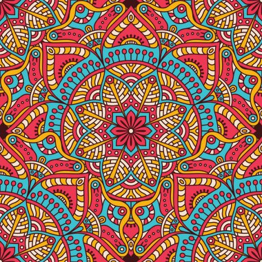 etnik çiçek seamless modeli