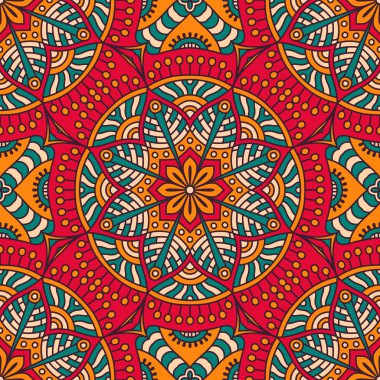 etnik çiçek seamless modeli