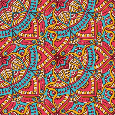 etnik çiçek seamless modeli