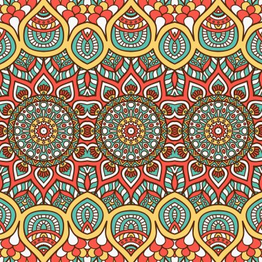 etnik çiçek seamless modeli