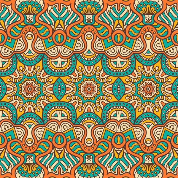 Ethnic floral seamless pattern — Stock Vector