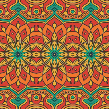 etnik çiçek seamless modeli