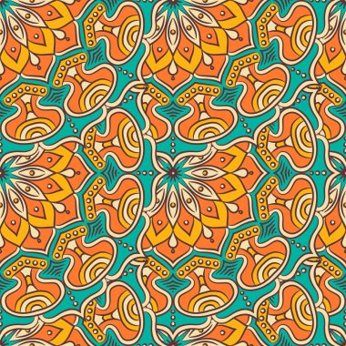 etnik çiçek seamless modeli