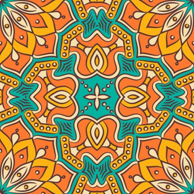 etnik çiçek seamless modeli