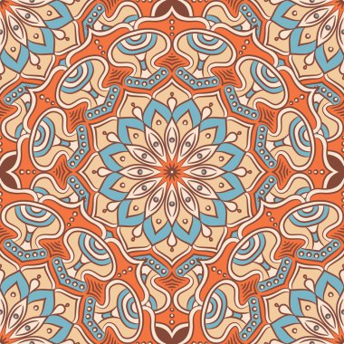 etnik çiçek seamless modeli