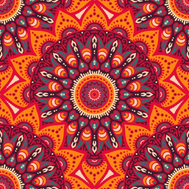 etnik çiçek seamless modeli