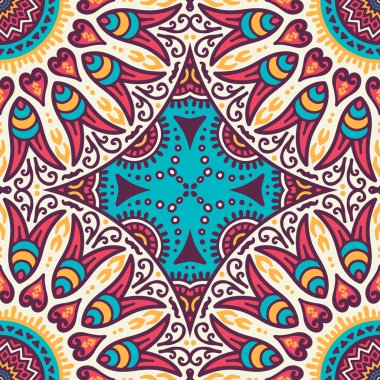 etnik çiçek seamless modeli