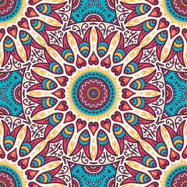 etnik çiçek seamless modeli