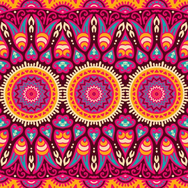 etnik çiçek seamless modeli