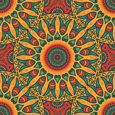etnik çiçek seamless modeli