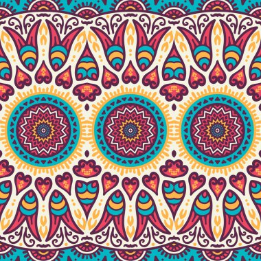 etnik çiçek seamless modeli