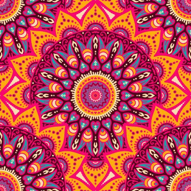 etnik çiçek seamless modeli