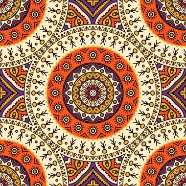 etnik çiçek seamless modeli