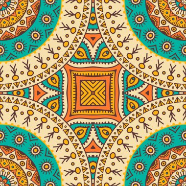 etnik çiçek seamless modeli