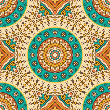 etnik çiçek seamless modeli