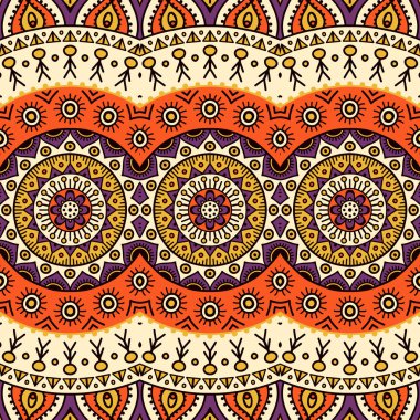 etnik çiçek seamless modeli