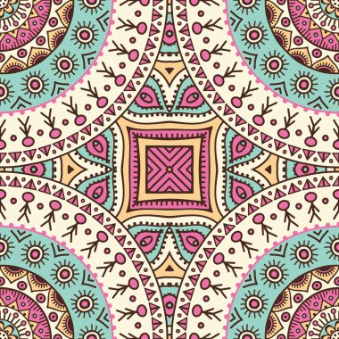 etnik çiçek seamless modeli