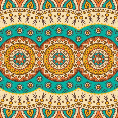 etnik çiçek seamless modeli