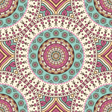 etnik çiçek seamless modeli