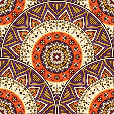 etnik çiçek seamless modeli